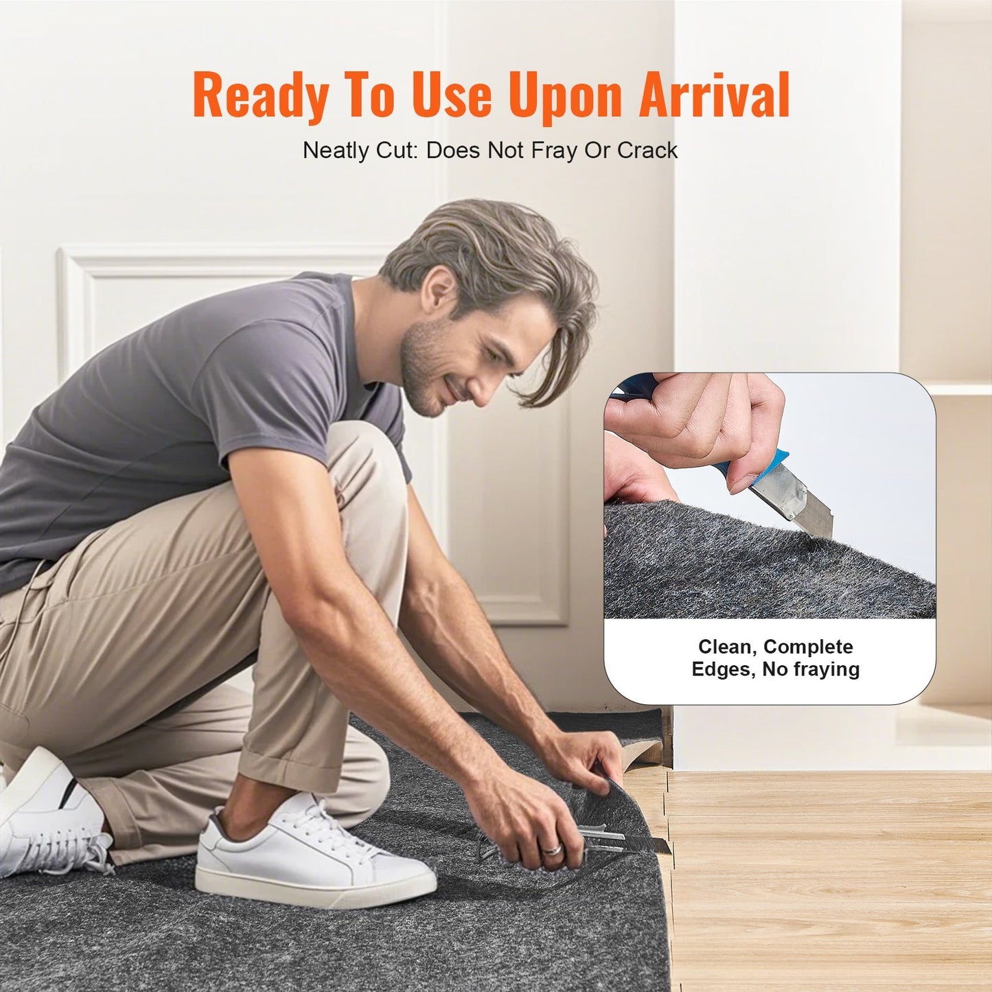 Non Slip Rug Pad Gripper 8 X 10 Carpet Mat 0.24Thick For All Floor