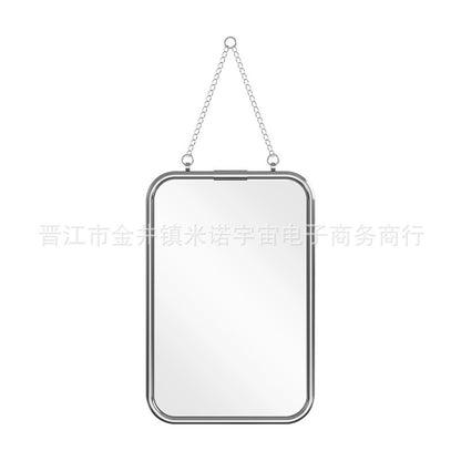 Square Modern Simple Metal Trifold Mirror Stainless Steel Wall Mirror Bathroom Dressing Table