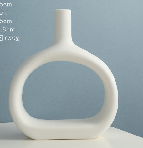 Nordic Style Heart Hollow Out Electroplated Ceramic Vase Decoration