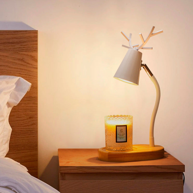 Solid Wood Bedroom Bedside Decoration Timing Dimmable Table Lamp