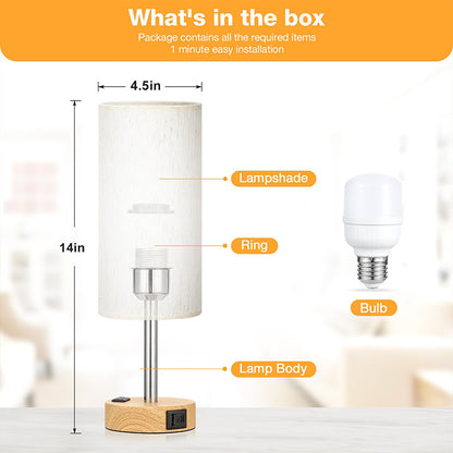 Night Wood Grain Three-gear Touch Dimming Decorative Table Lamp