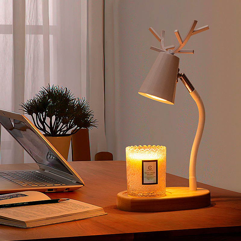 Solid Wood Bedroom Bedside Decoration Timing Dimmable Table Lamp