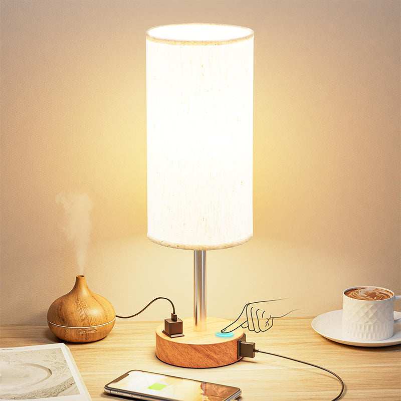 Night Wood Grain Three-gear Touch Dimming Decorative Table Lamp