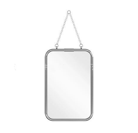 Square Modern Simple Metal Trifold Mirror Stainless Steel Wall Mirror Bathroom Dressing Table