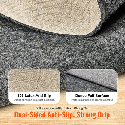 Non Slip Rug Pad Gripper 8 X 10 Carpet Mat 0.24Thick For All Floor